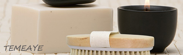 long handled body brush set with wooden handle   with medium strength natural bristles gently exfoliates removes   and   making the whole   beige   Product details 0