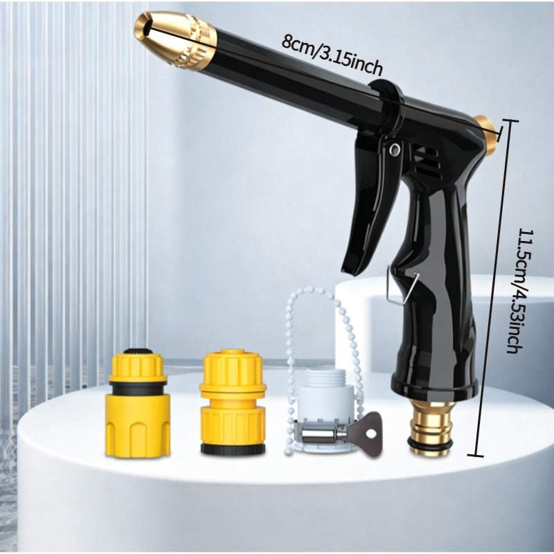 TEMU Home Use High-pressure Car Wash Water Gun, Upgraded Version Car Wash Water Gun Garden Hose Sprayer, Adjustable Spray , Suitable For Watering