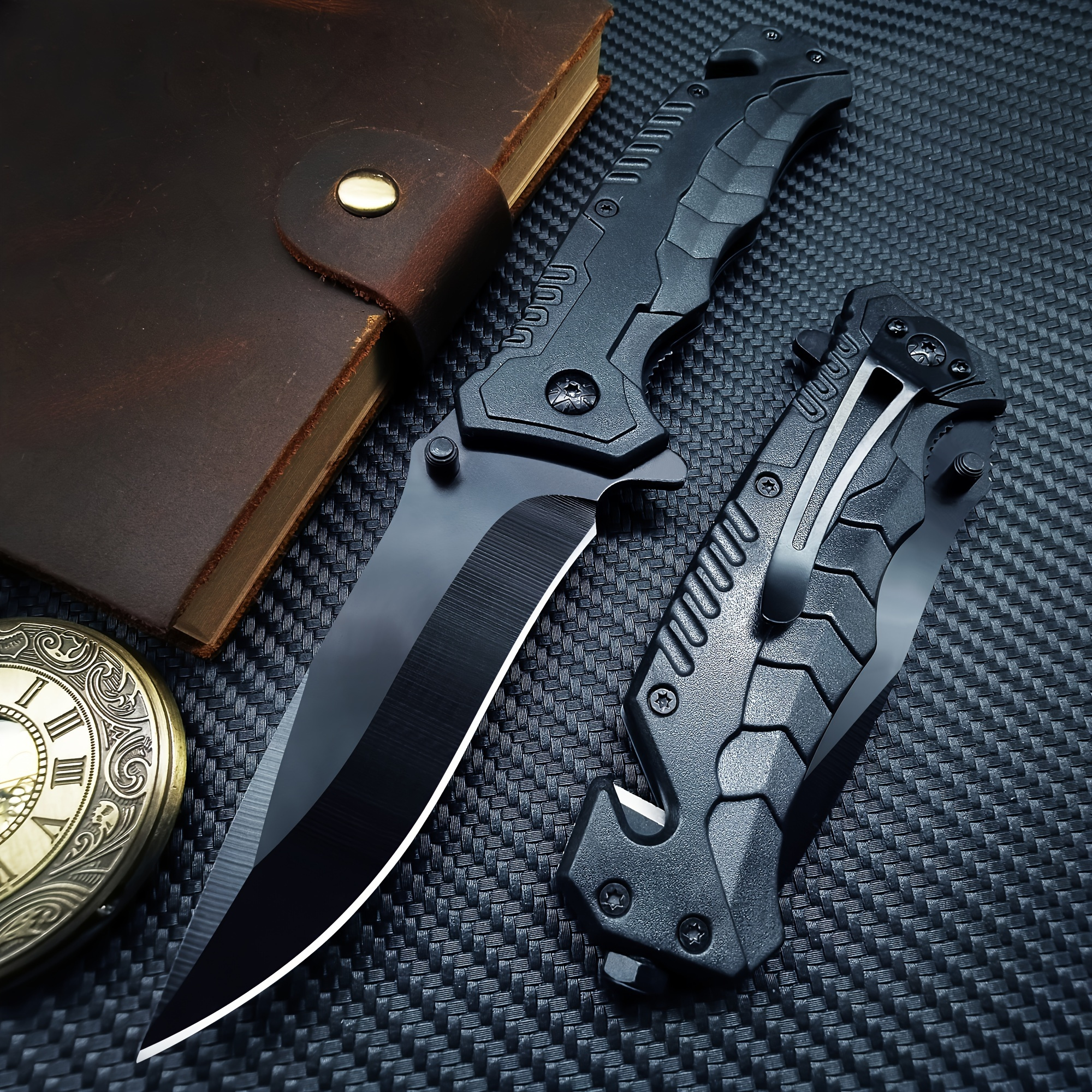 

1pc Survival Knife - Edc Knife , Serrated , And Broken For Enthusiasts, Camping, , And - For Dad,