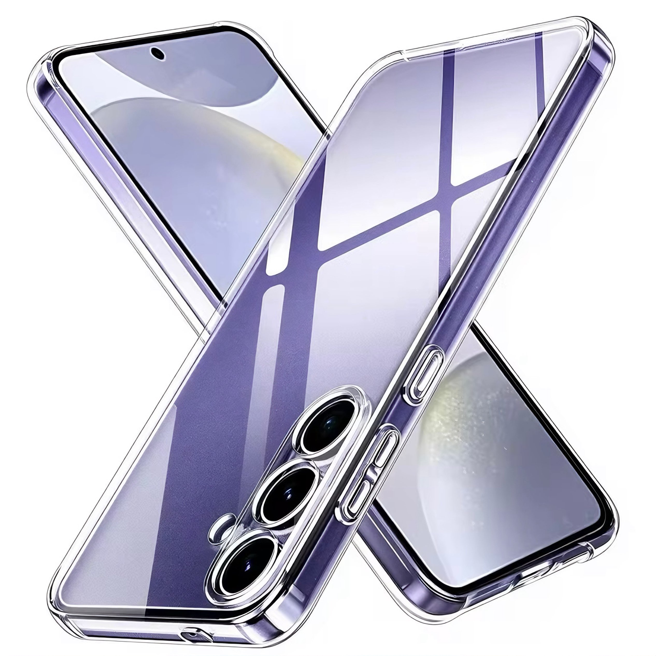TEMU Phone Case: Transparent +pvc Mobilephonecover,for Galaxy S26 Fe S25 Fe S24 Fe,crystalclear Shockproof Anti-yellowing Lens All Inclusive - Clear
