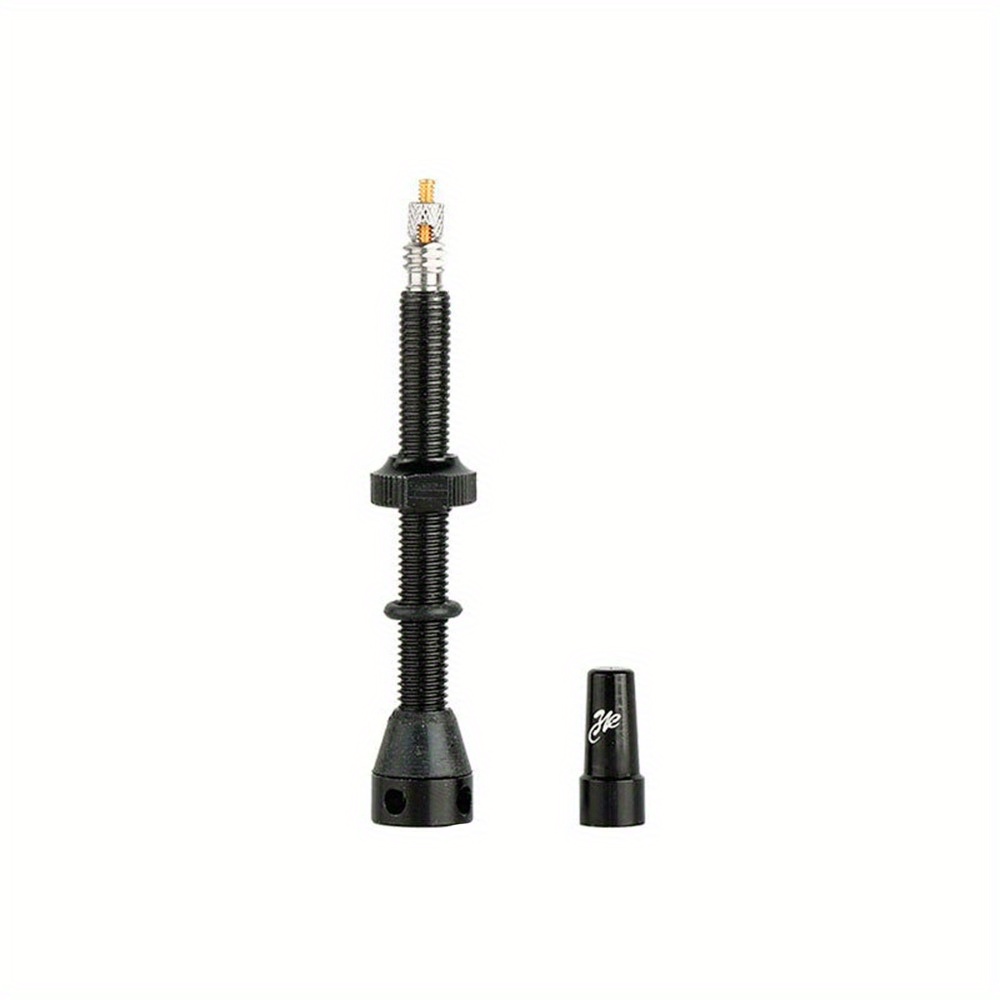 TEMU Side Four-hole Laser He Black Red Sold Individually Aluminum Alloy Without Tube Brass Core Valve Stem, Fv Nozzle Interface, 44mm-60mm, Suitable