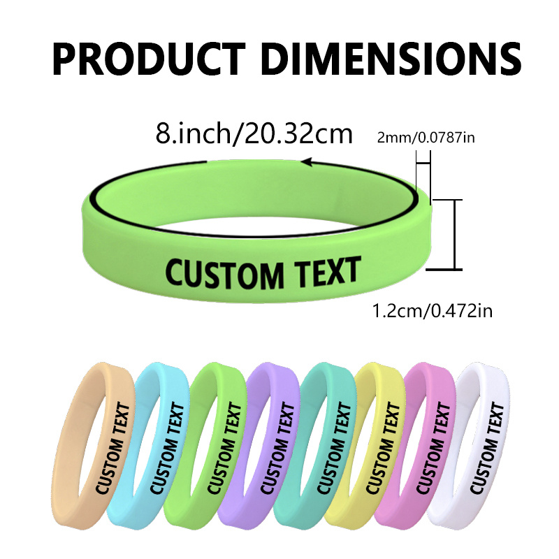 30pcs Custom Glow-In-The-Dark Silicone Bracelets, Gift for Her