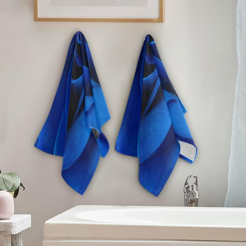 

2pcs Polyester Hand Towels - 18x26 Inch, For - Absorbent, Machine Washable, Gym, Shower, Travel