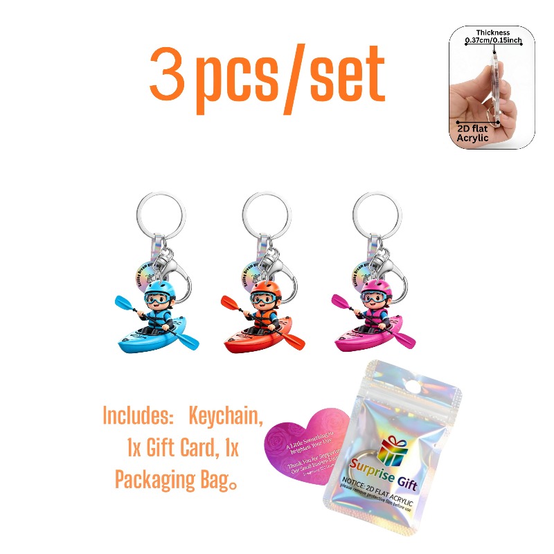 TEMU [2d Flat] [2d Flat] < 2d Flat > Boating Acrylic Keychains, Exquisite Gifts, Suitable For Backpack And Car Key Decoration, Holiday Party