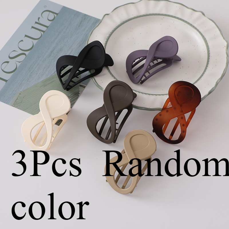 E-shop 3 Stk. Elegante matte Acryl-Haarspangen – Groß, Unisex, einfarbige Kunststoff-Haaraccessoires, geeignet für dickes dünnes Haar, für das