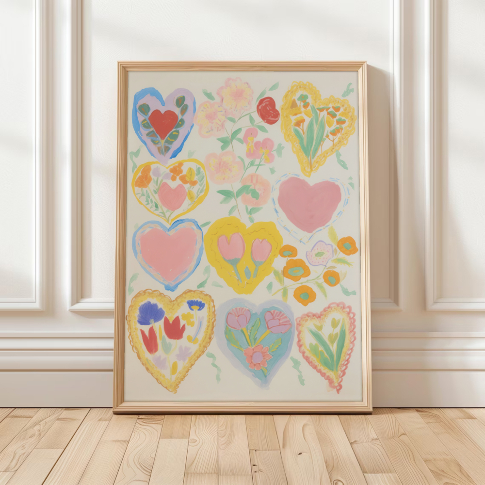 TEMU 2d Flat, 2d Flat, 1pc Wall Decor Featuring A Vibrant On Canvas, Showcasing A Watercolor Heart-shaped Tulip. Ideal For Enhancing The Aesthetic Of