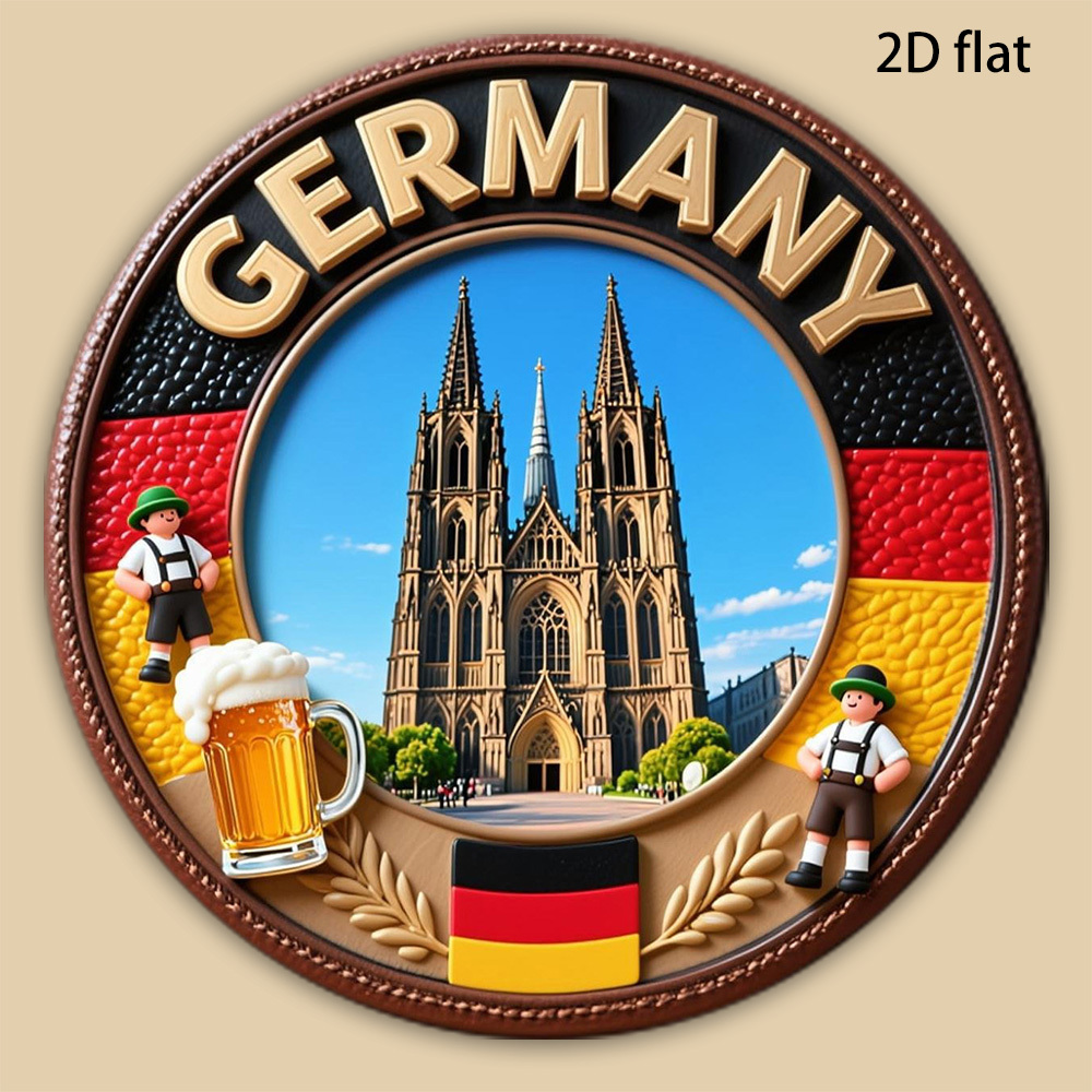 TEMU 2d Design, German Kitchen Decor. 1 Large Refrigerator Magnet, Reusable Plastic Magnetic Label, Suitable For Refrigerators Or Storage Cabinets,