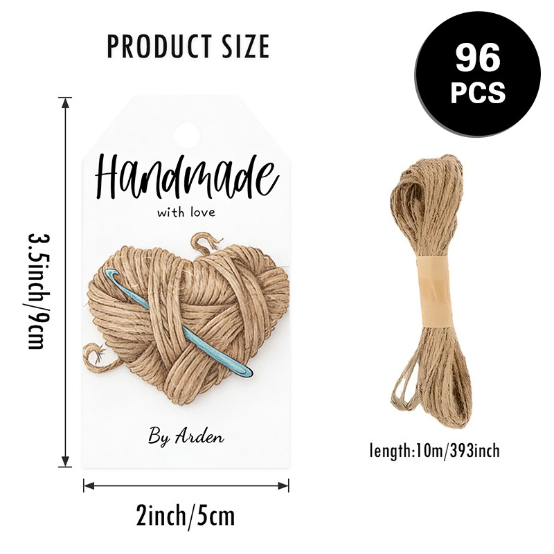 TEMU Etichette regalo fai-da-te personalizzate, 24/96 pezzi, con spago, design a forma di cuore e gancio per uncinetto, per artigianato a , di ,