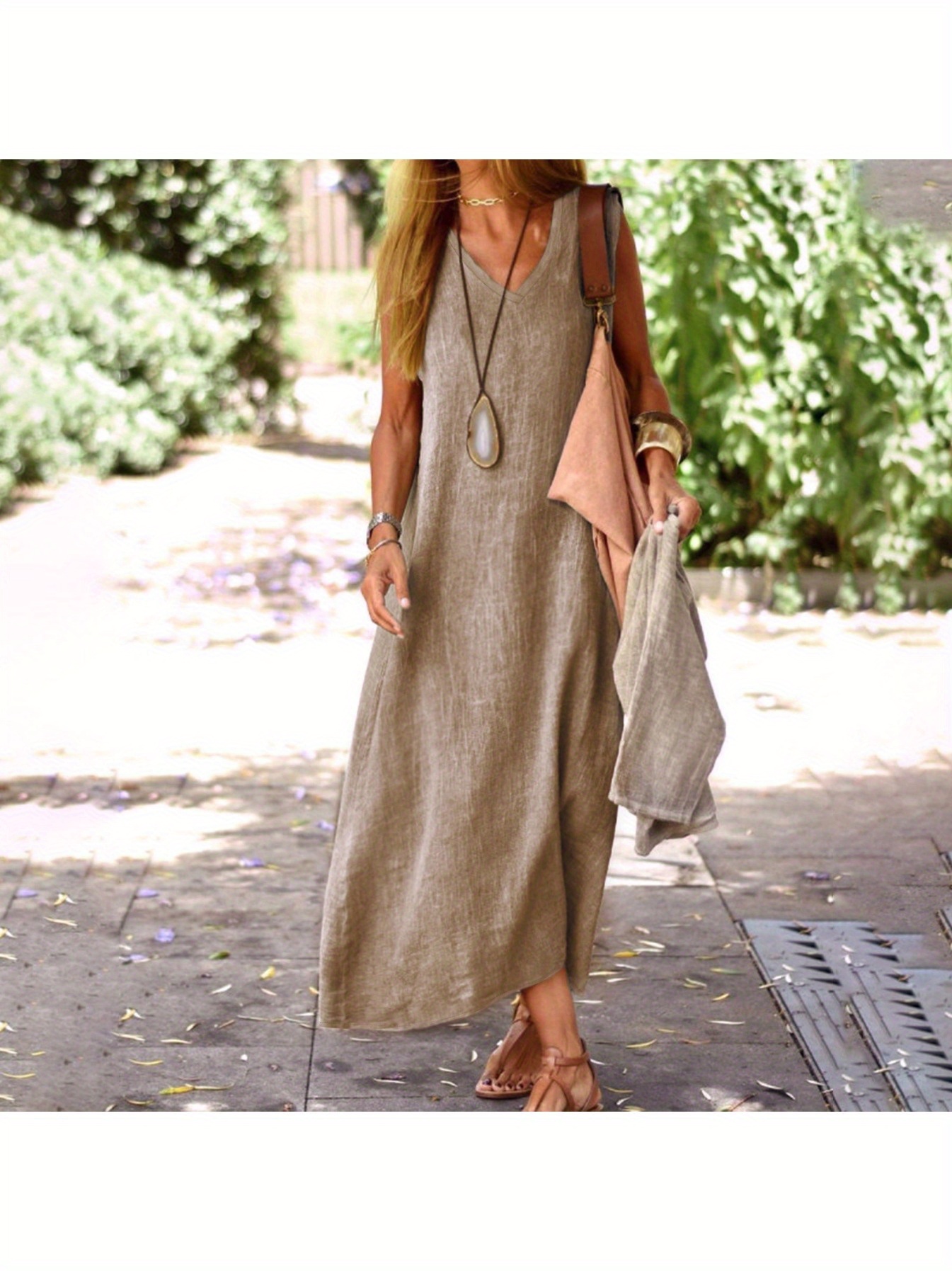 chinese dress ladies Laurel Linen Dress - Acai - Size 2XS