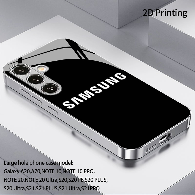 TEMU Phone Case - [2d Flat] Text Minimalist Wallpaper Electroplated Glass Phone Case, Premium Texture And Hardcore Protection, Suitable For Galaxy