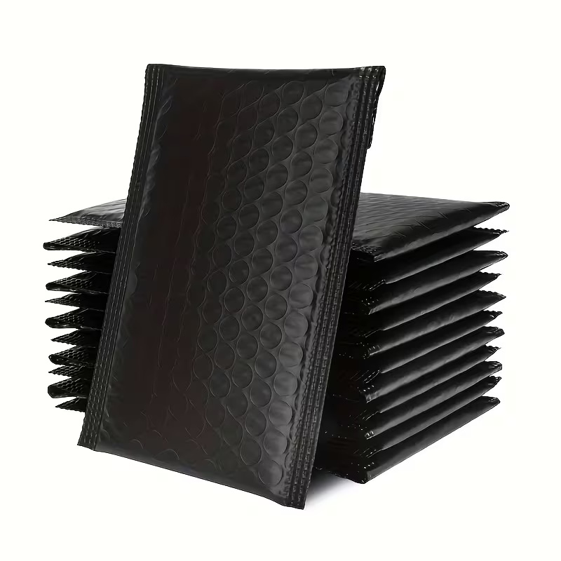 E-shop 30 Stück schwarze Luftpolstertaschen 10,16x17,78 cm – Expressbeutel, Verpackungsbeutel, Schutzumschläge mit Selbstversiegelung, geeignet für