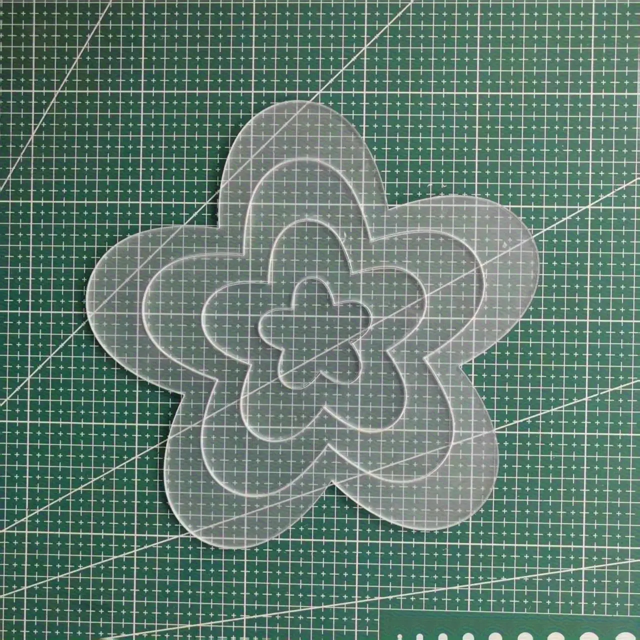 TEMU 1pc Transparent Acrylic Floral Pattern Embroidery Template, For Hand Sewing And Quilting Tools, Quilting Template