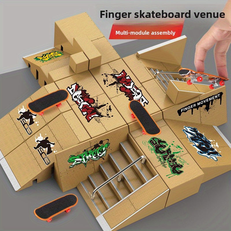 Set De 13 Pièces – Mini Rampes, Scooters, Vélos Et Skateboards Pour Doigts – Jouet D’Adresse Et D’Apprentissage – Cadeau Enfant