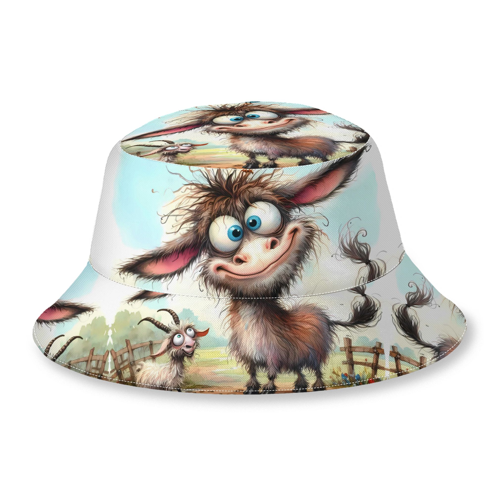 TEMU Donkey Men's Novelty Bucket Hat Stylish Fun Support Hat, Printed Sun Hat Unisex Fisherman Hat Perfect For Parties And Outdoor Activities