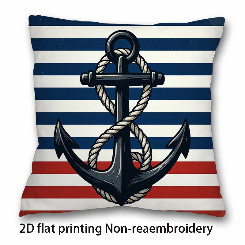 1pc nautical style home and kitchen supplies bedding home decor with red white and blue striped pattern printed cushion covers suitable for summer picnic gathering       to   ideal for sofas beds