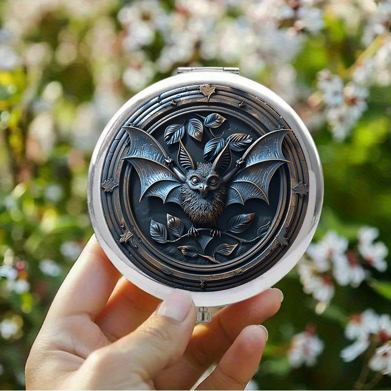 TEMU 1pc A Portable Handheld Round Mirror With A , Suitable For Wedding Favors, Decorations, And Holiday Gifts, Measuring 8 Inches, Perfect For
