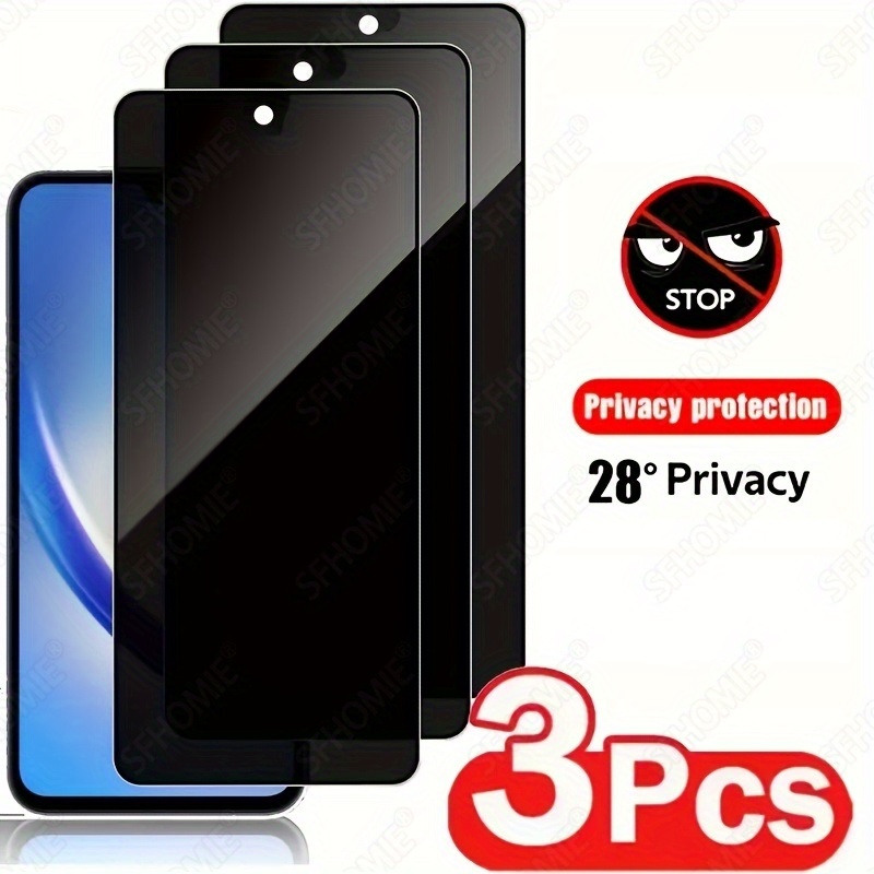 E-shop 3er-Pack Blickschutzfolie Panzerglas für Samsung S20 S21 S23 S24 FE mit hoher Härte und Kratzfestigkeit für Galaxy A51 A52 A53 A54 A55 A56 A16