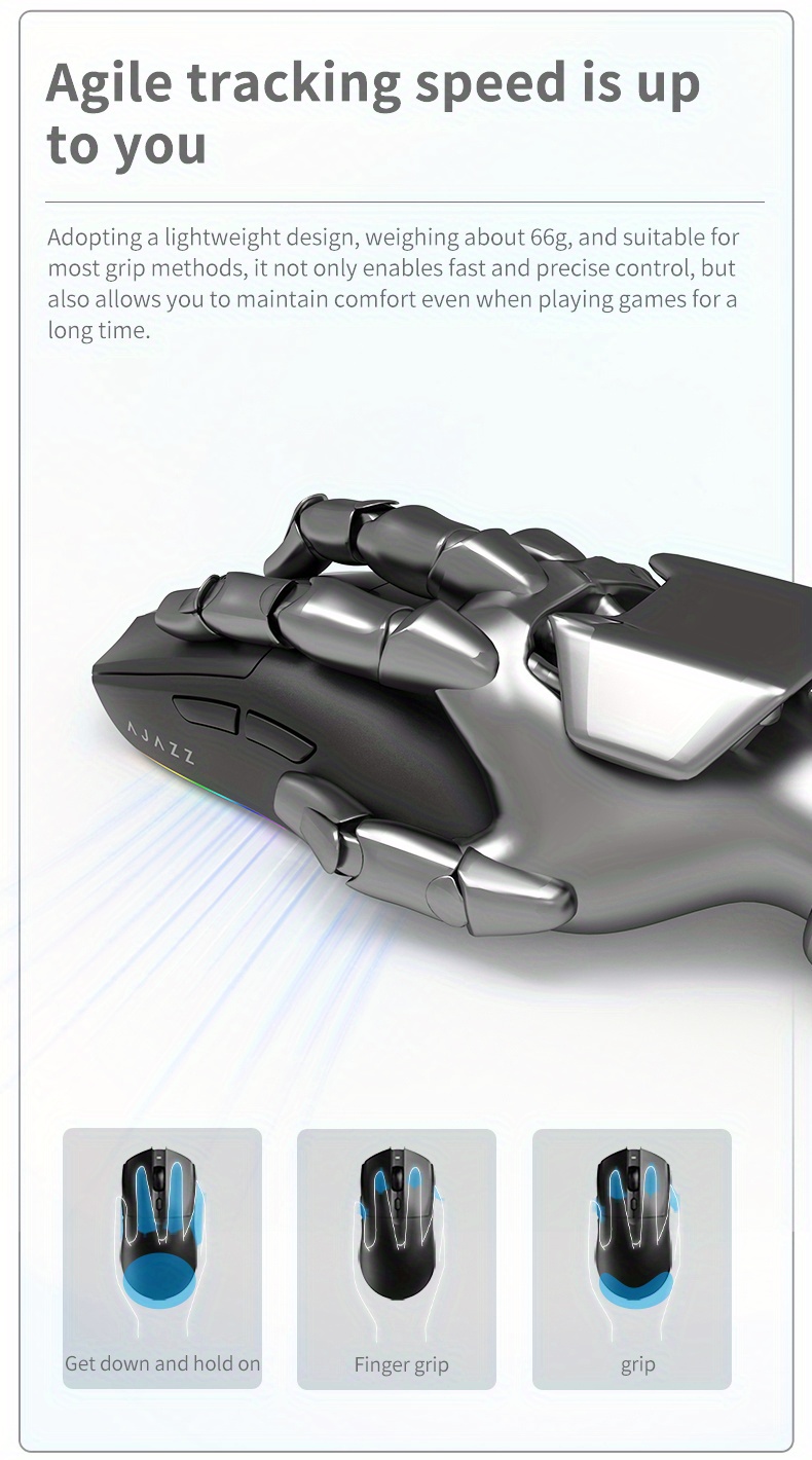 aj139v2 mc wireless 1000hz mouse suitable for gaming and   supports 2 4g wired lightweight weighs about 66  comfortable in hand mouse charging dock official standard Product details 8