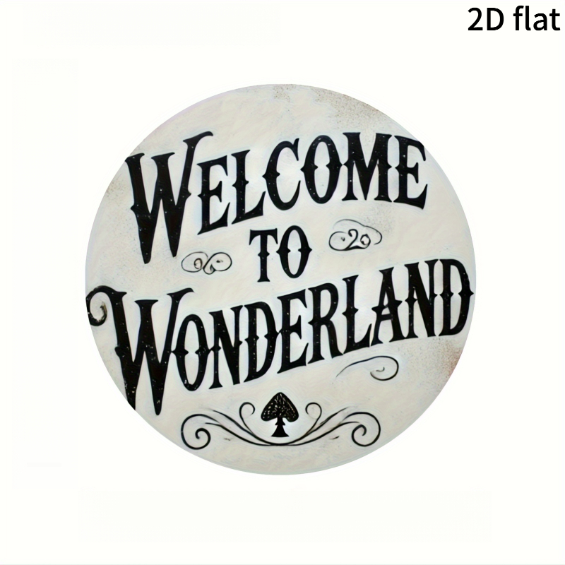 TEMU 2d Flat, 2d Flat 1pc Vintage "welcome To Wonderland" Wooden Sign, Multi-functional Indoor Wall Decor, No Power Supply Needed, Suitable For Home,
