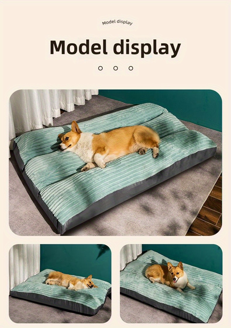   removable washable dog bed mat tear resistant pet mat with soft plush padding non slip bottom breathable design for small medium large dogs cats   pet mat stylish pet accessory Product details 1