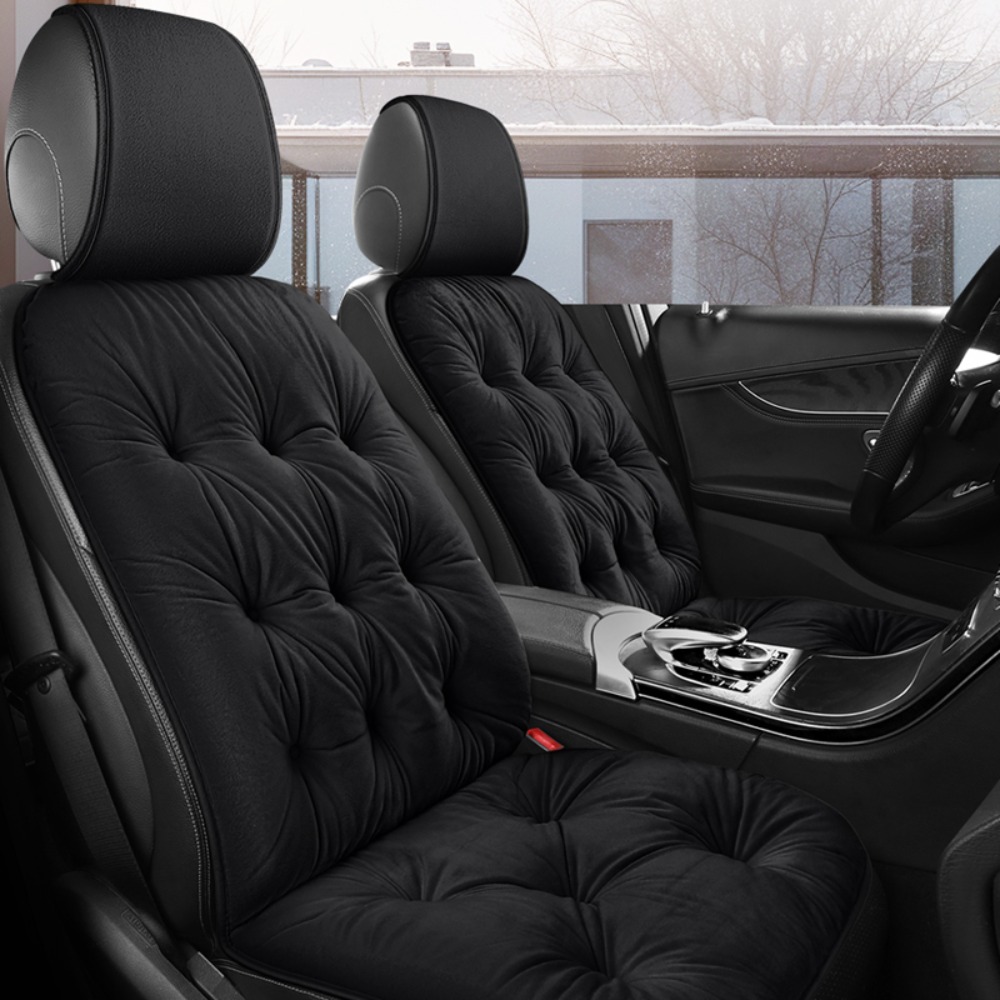 TEMU Thickened Down Car Seat Cushions | Universal Fit, Soft Polyester Fiber, Oval Shape, Suitable For Small Cars, Trucks, Suvs - Multiple Colors