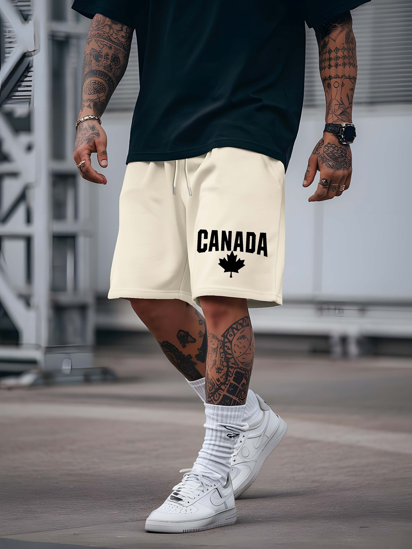 cream shorts men sold on Temu United States
