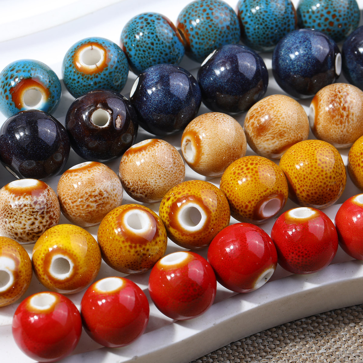 20pcs Multi-Color Assorted Random Ceramic Loose Beads