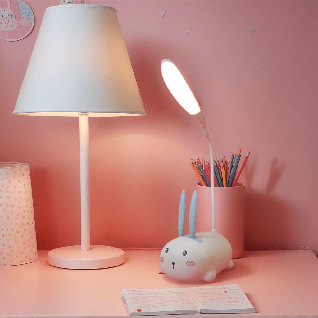 TEMU Cute Cartoon Animal Led Lamp - Mini Portable Night Light, Usb Rechargeable Foldable Desk Lamp For Bedroom Reading And Ambient Lighting