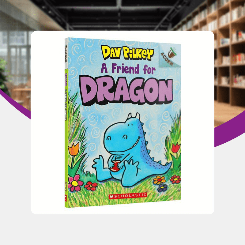 Dragon 1: A Friend for Dragon Dinosaur Legend Xuele Acorn Series English Original Dog Man Same Author Dav Pilkey Imported English Story Book