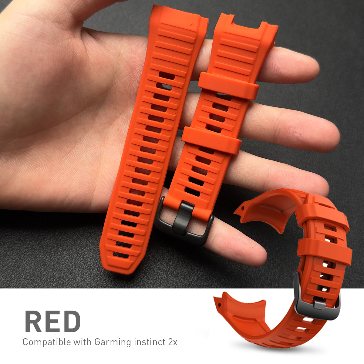 Cinturino In Silicone Per Garmin Instinct 2X / 2X Solar / 2X Tactical | 26 Mm Regolabile Con Adattatore | Ricambio Morbido E Impermeabile