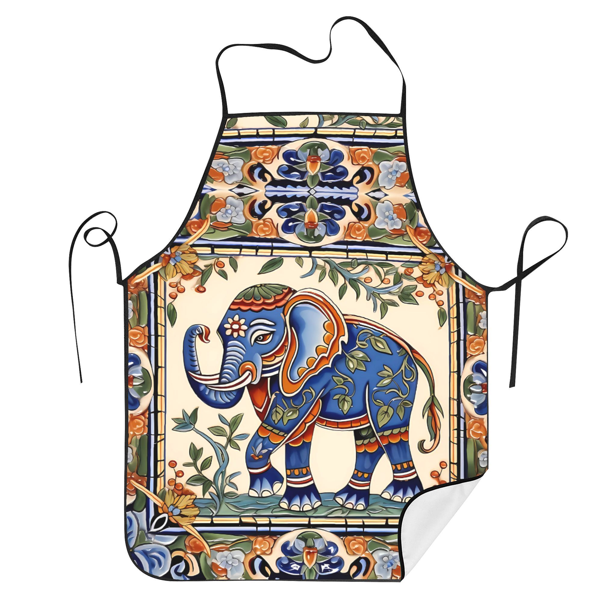 

Apron Featuring A Printed Design Of Thai Elephants, Suitable For Men And Women.