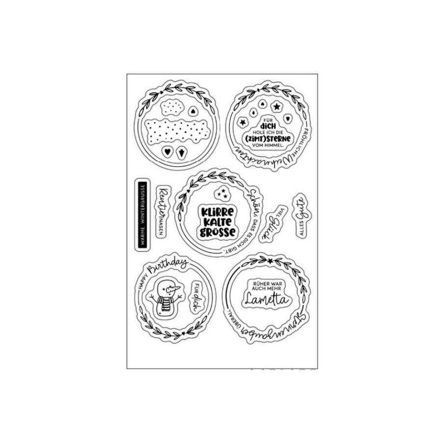 Image of 2026 New German Christmas Clear Stamps And Metal Cutting Dies, Wreath Designs For Diy Gift Tags, Cards And Scrapbooking