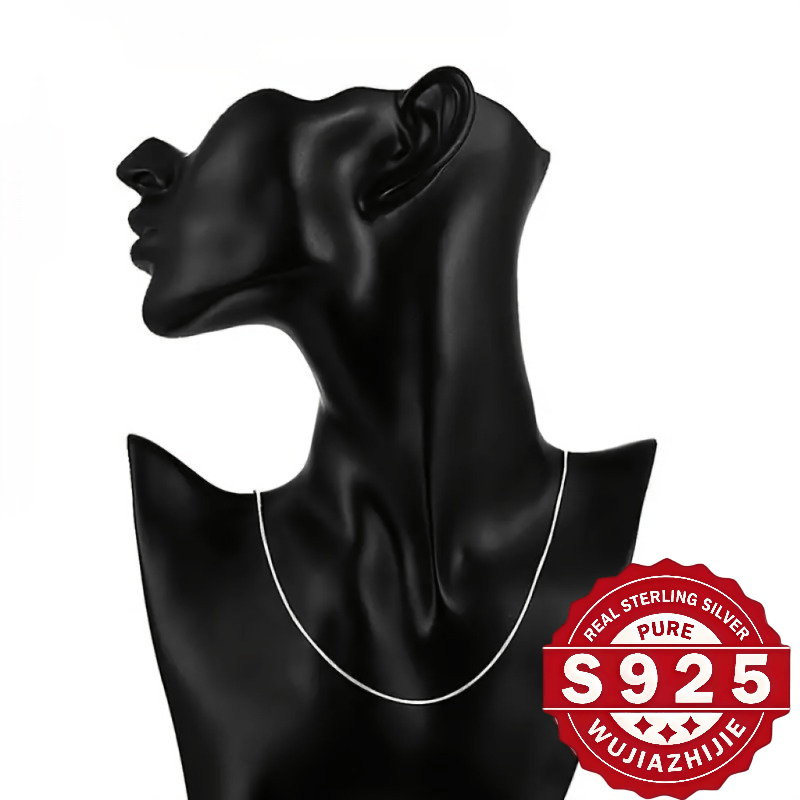 S925 Sterling Silver Women's Necklace with Upgraded Spring Clasp