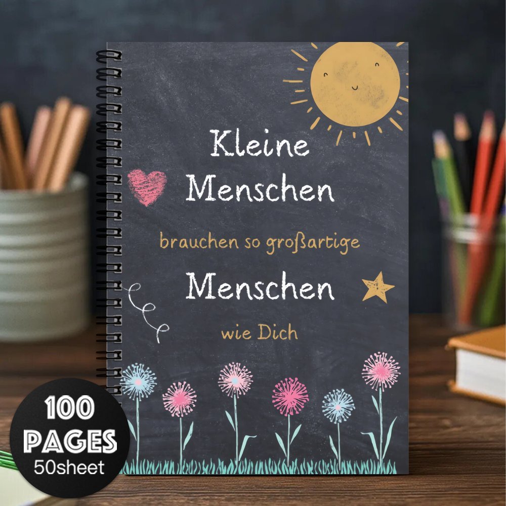 E-shop Deutschsprachige Spiralnotizbuch mit Tafel-Design für Lehrer, Tagesjournal, perfektes Dankeschön-Geschenk für Lehrer, ideal für Abschluss oder