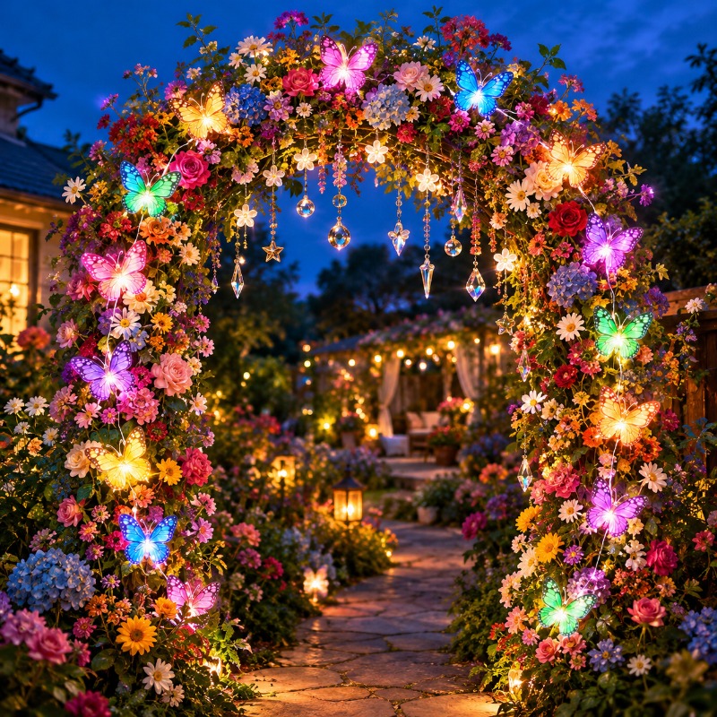 TEMU 1 pz - 5 (16.4 piedi) / 20 pezzi LED Luci Solari a Colorate, Luci Decorative a Colorate, Ornamenti Estetici da Giardino Magico Fantasy, Adatti