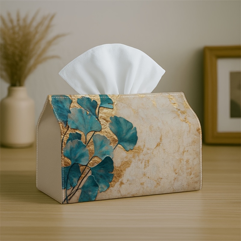 TEMU 1 pz Copertura per Portafazzoletti in Stile Astratto Stampato Piatto 2D, con Design Blu e . � Qualit�, Durevole, e Pieghevole, Perfetta per