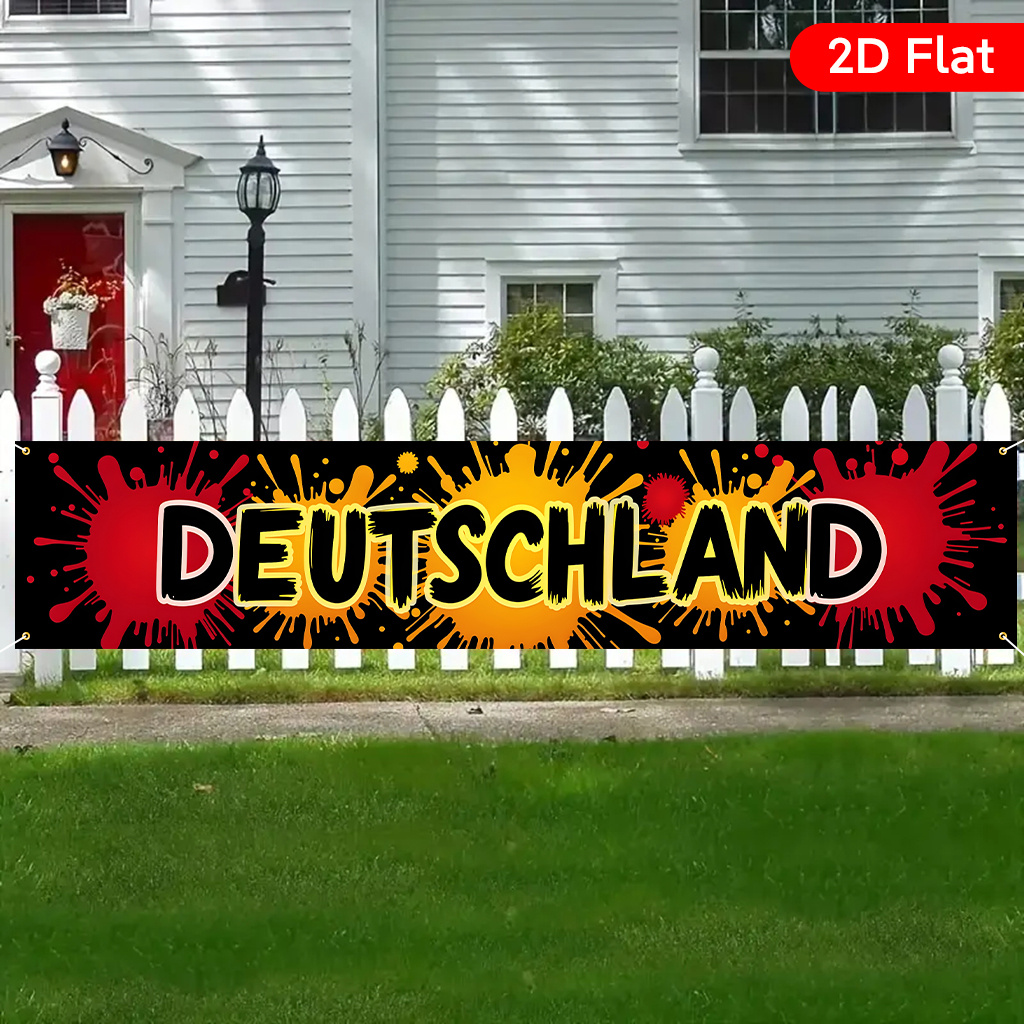 E-shop 2D Flat, 2D Flat - 2D Flat, 2D Flat - Ein 2D Flat Artikel mit einem Spritzmuster in den Farben der deutschen Flagge, hergestellt aus