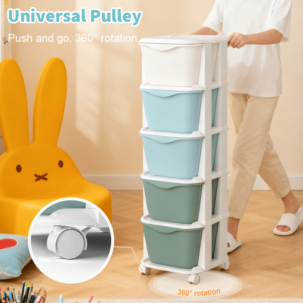 5/6-Layer Drawer Storage Rack with Universal Wheels