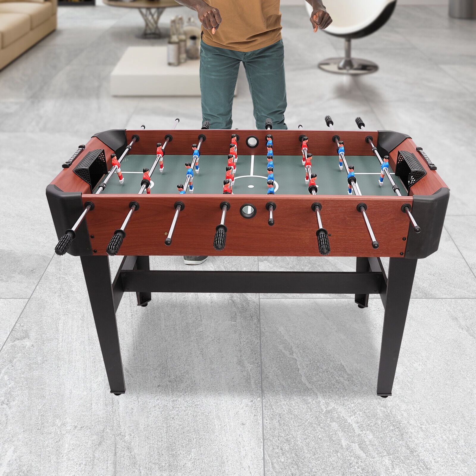 120 61 81cm 47 2 24 31 8in 8 rods     free standing modern football game table   Product details 0