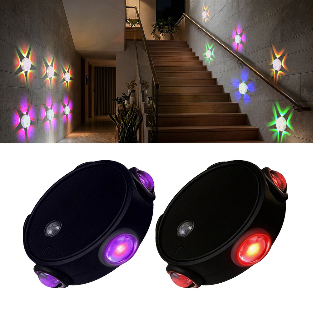 Image of Night Light 2pcs, Motion Sensor Indoor Wall Light, Rgb Warm White Rechargeable Dimmable Light, Adhesive And Magnetic Mount, Ambient Mood Lighting For Bedroom, Bathroom And Stairs