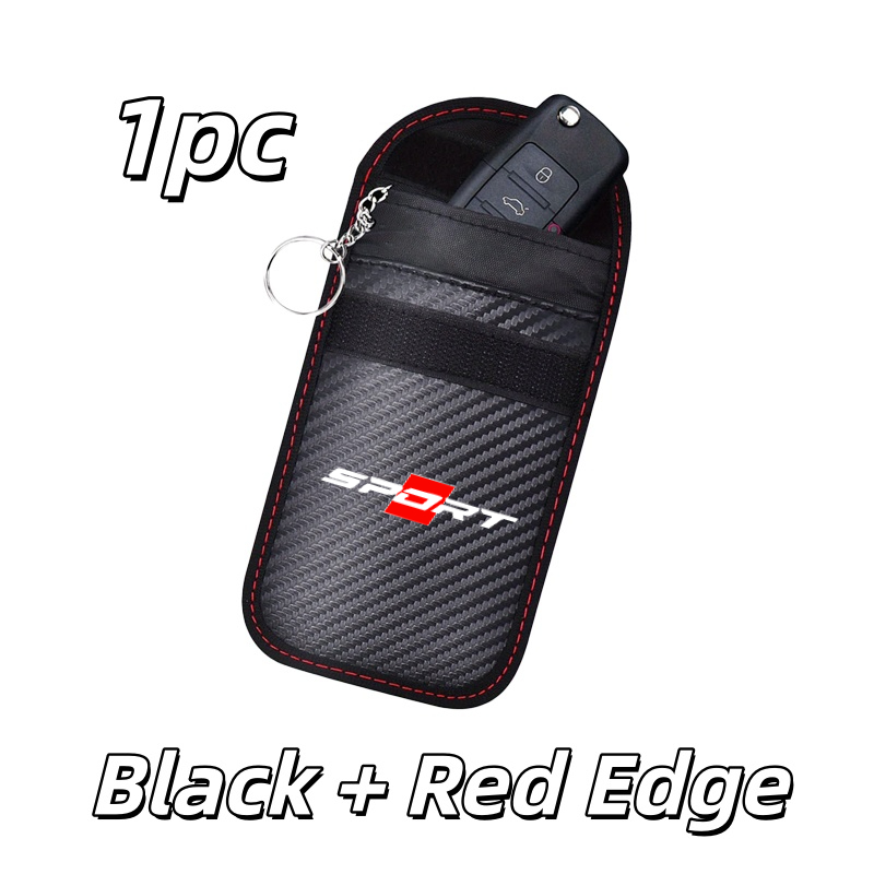 TEMU Car Shield Key Bag, Anti-theft And Anti Rfid Rf Signal Scanning, Carbon Fiber Texture Pu Key Bag, Portable Design
