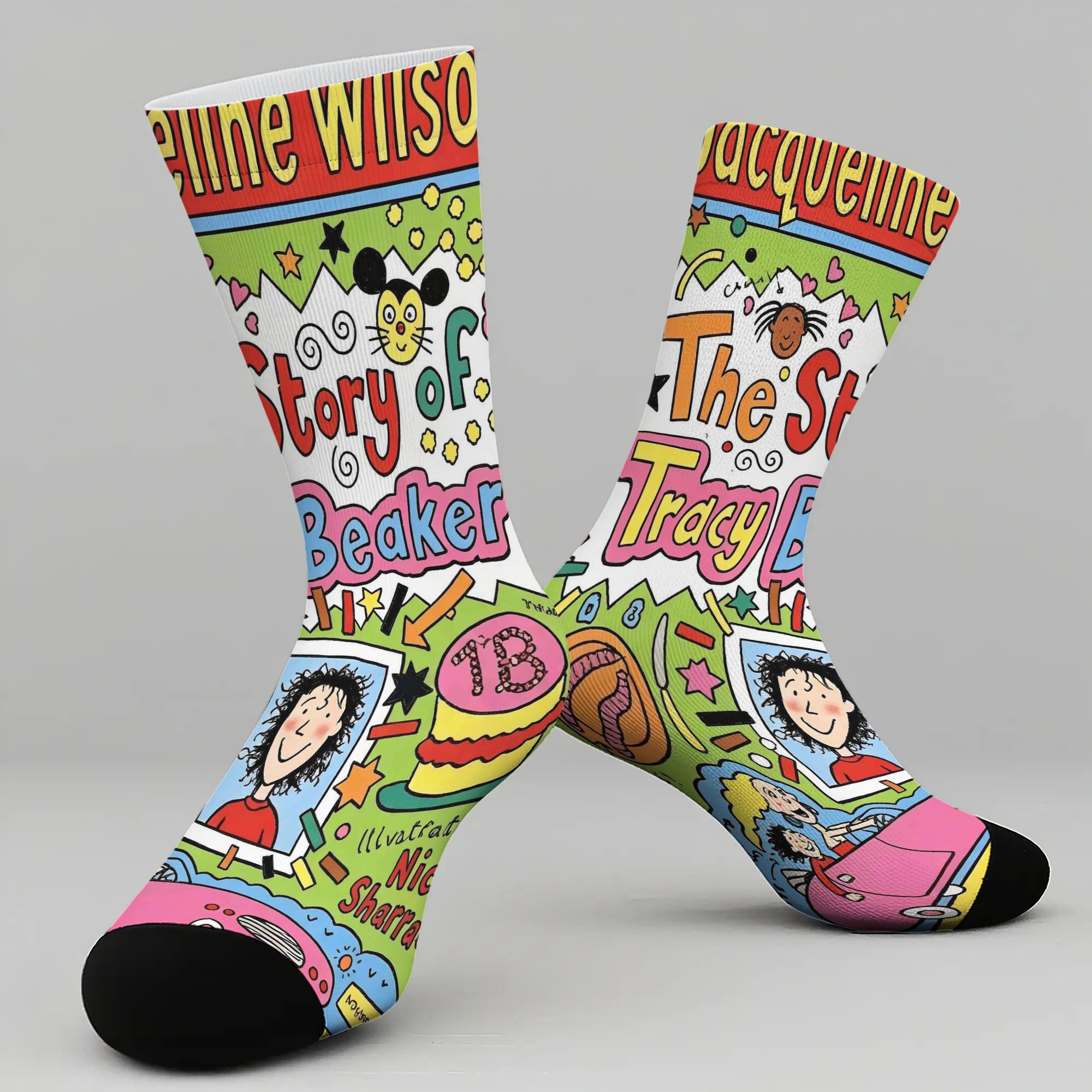 TEMU 1 Pair Of Beaker Cover Printed Mid-calf Socks, Overall Cool Design, Perfect Gift For , Hand Wash/