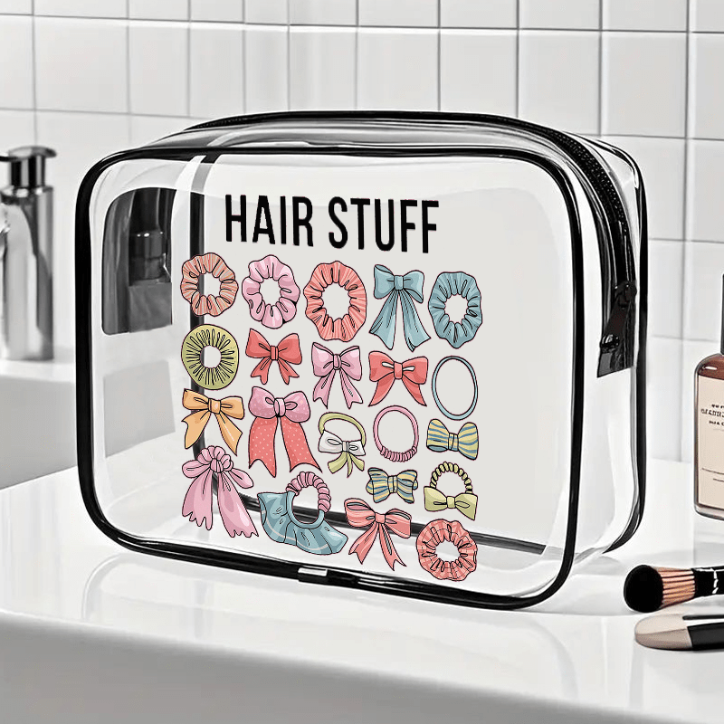 Sticker Transfer Fashion Transparent Storage Bag Zipper Bag Travel Bag Wash Bag Cosmetic Bag
