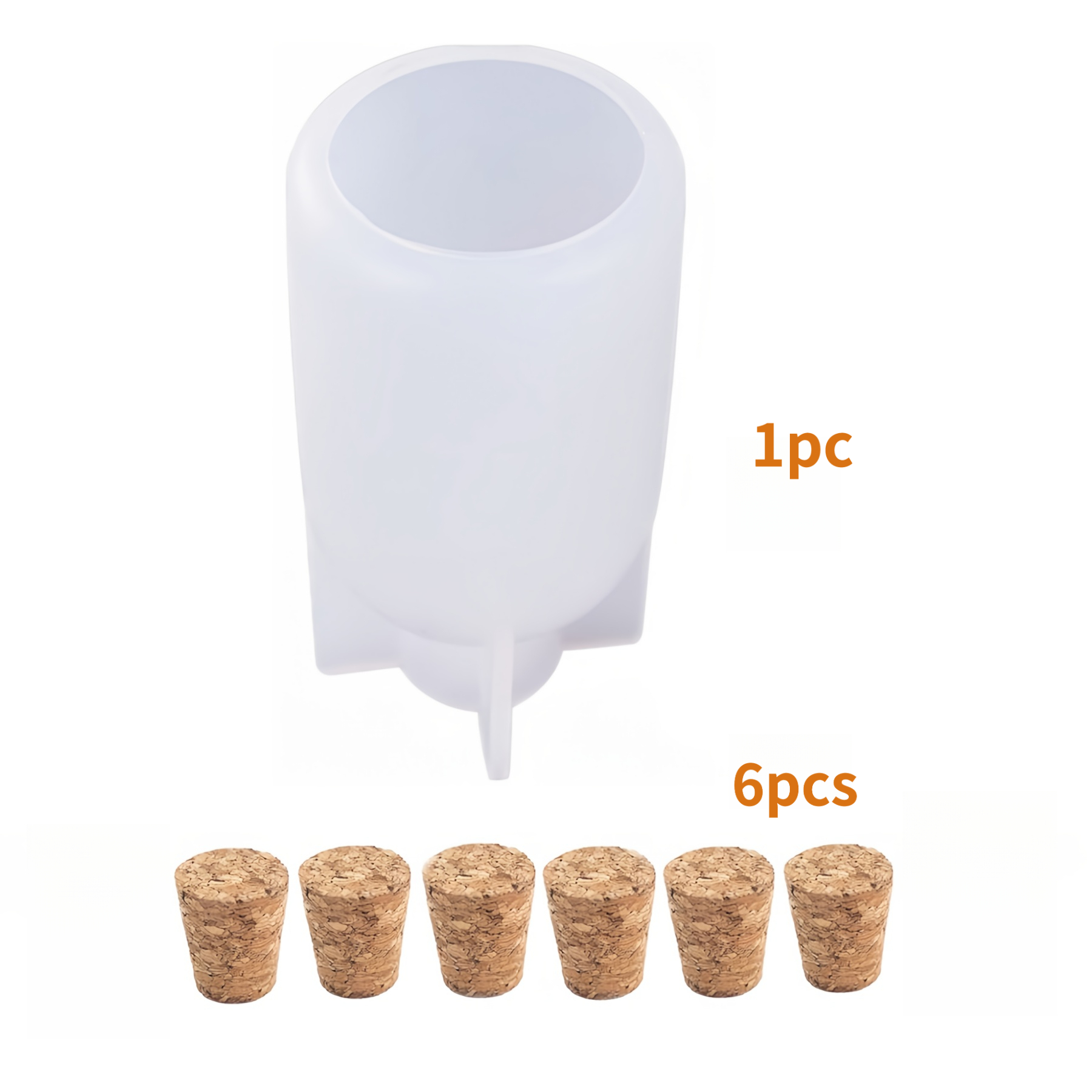 TEMU 7pcs Bottle Silicone Mold Set, Including Bottle Stoppers, Creative Bottle-shaped Silicone Molds, For Epoxy Resin Casting, Bottle Candle And Soap