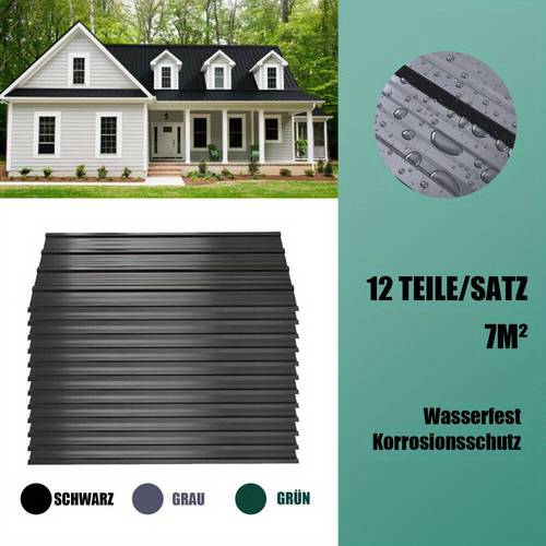 profile sheet 12 x trapezoidal sheet roofing sheets corrugated sheet for roof 129 x 46cm 7 roof sheet for carport tool shed temporary and removable