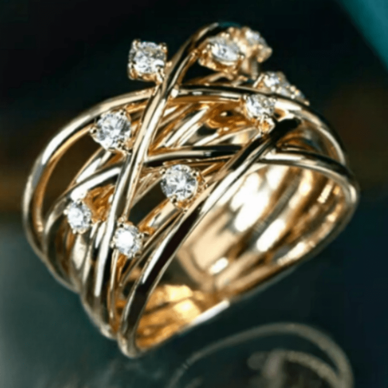 Unisex Multi-Layer Bling Synthetic Zirconia Band Ring