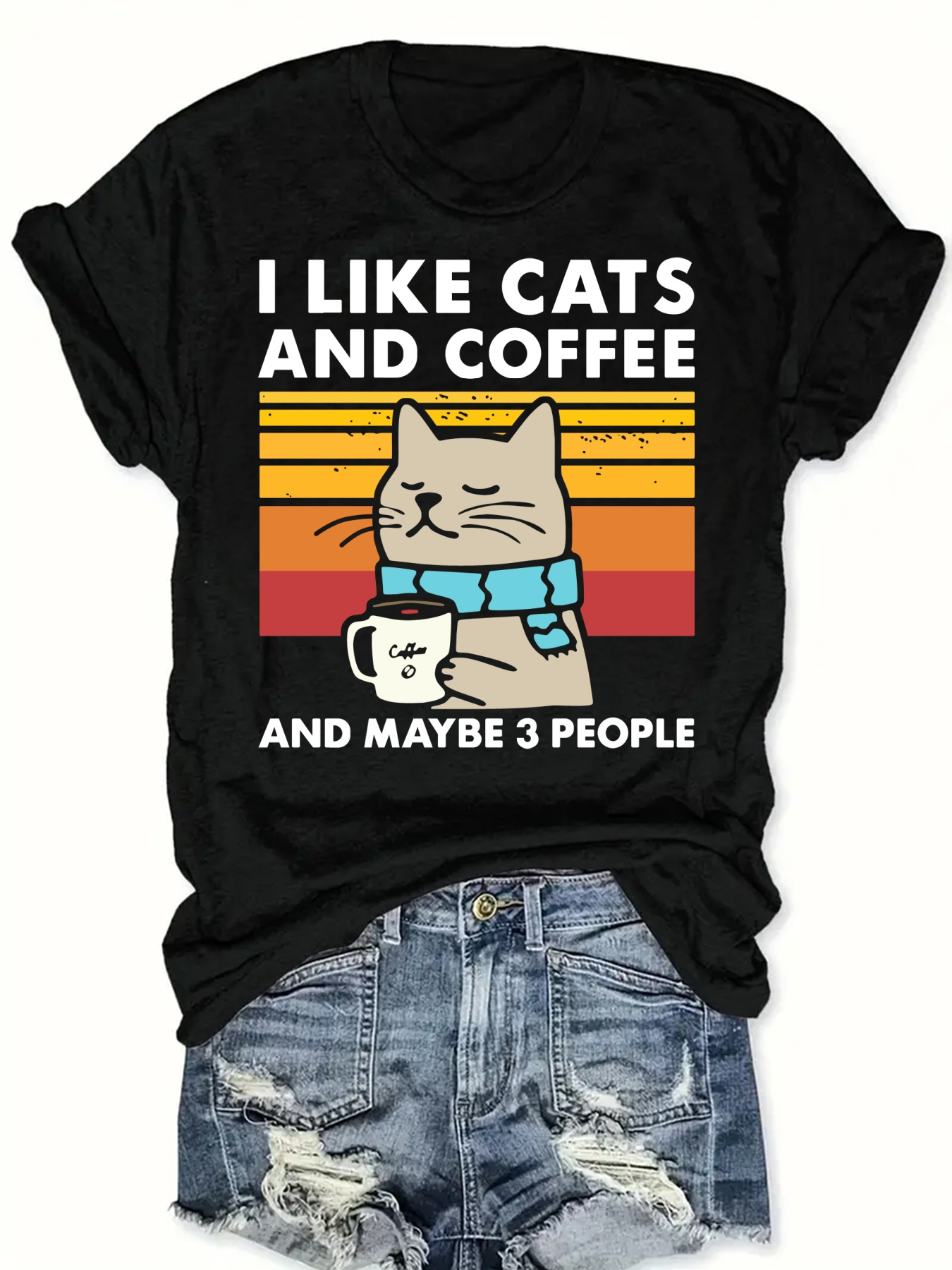 women' pink cat coffee graphic t shirt like cats Temu United