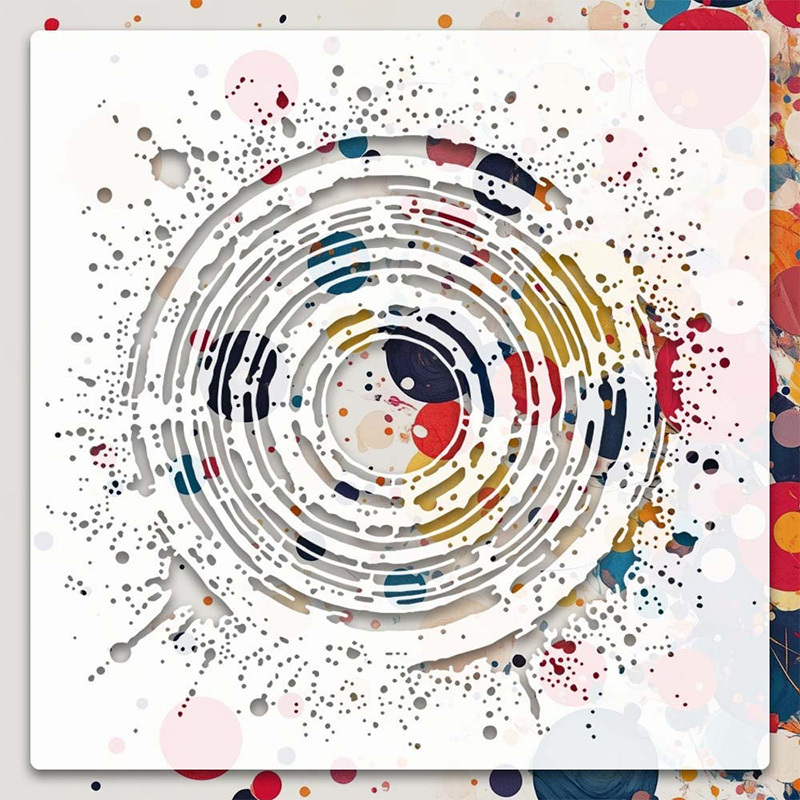 E-shop Runde Schablone, 11,81x11,81 Zoll, geeignet für Malen, Scrapbooking, Aufkleber verschiedene Heimdekorationsprojekte, einschließlich Möbel, ,