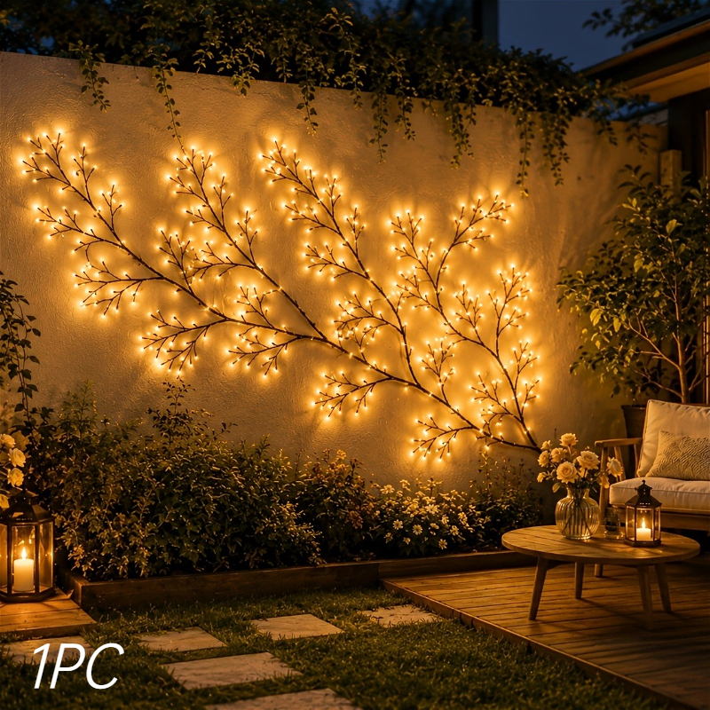 TEMU 180cm/70.87inch 96-led Halloween Decorative String Lights, Christmas Usb-powered Wicker Lights, Thanksgiving Vine String Lights With Flexible