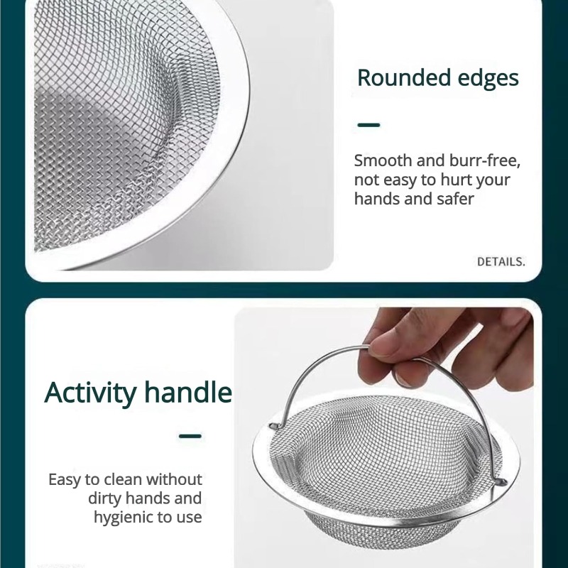 Stainless Steel Sink Strainer with Lifting Handle, 3pcs